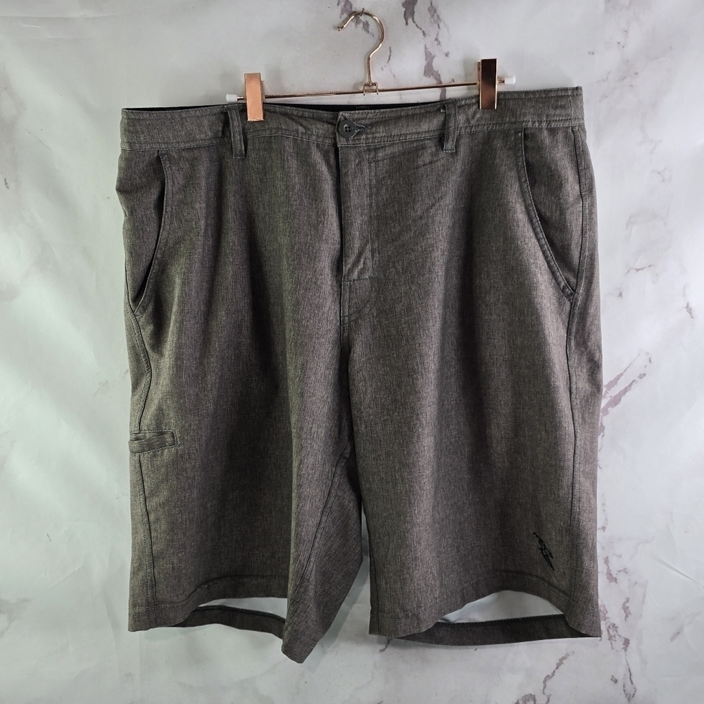 Da Hui Board Shorts Men 40 Brown Swim Trunks Hybrid 10 Inch Water Resistant